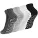 NewoFview 4 pairs of stopper socks for women men yoga socks anti -slip socks slipproof socks grip socks for ballet pilates hospital fitness multicolored botto