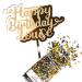 Cakeshop Cake Decoration Pack | Happy Birthday Premium 3mm Mirror Acrylic Plastic Cake Topper Sign & 25g Party Pack of Cake Sugar Sprinkles | Custom Name Cake Decorations (Gold) Non-Prime Mirror Acrylic: Gold