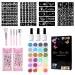 Temporary Glitter Tattoo Kit for Kids  with Multicolored 24 Glitter Colors 187 Tattoo Stencils 5 Brushes for Adults Kids DIY Arts Creative Tattoo Christmas Birthday Party Carnivals Festivals