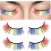 2 Pairs Colored Lashes Natural Look 3D Curly Rainbow Eyelashes Fluffy Pride Lashes Synthetic Eye Lashes Extension for LGBT Pride Day Halloween Cosplay Makeup Accessories - Buy Online on GoSupps.com