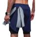 Ewedoos Men's 2 in 1 Workout Shorts - 7 Inch Running & Athletic Gym Shorts for Men - Large Navy - Buy Online on GoSupps.com