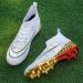 Jugafu Men's High-Top Soccer Cleats Spikes Shoes - Indoor/Outdoor Training Athletic Sneaker (8.5, White) - Buy Online on GoSupps.com