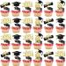 Gold Class of 2022 Graduation Cap Cupcake Toppers for 2022 Graduation Decorations