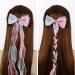 Little World Bow Hair Clips - Set of 4 Colorful Ribbon Hair Bows for Girls and Women | 13 inch Lace Clip Hair Accessories - Buy Online on GoSupps.com