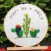 BERYA Embroidery Kit with Hoop, Color Threads, Scissors - Cactus Green | Beginners' Handmade Needlepoint Kit for Adults & Kids - Buy Online on GoSupps.com