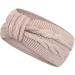 Women's headband knitted hair band with loop and braid pattern girl ear warmer lined with soft fleece inner lining SB1019 pink
