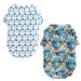 Yanmucy Hawaii shirt for small dogs 2 pieces pet hawaiian shirt summer dog shirts cool breathable breathable coconut tree palm leaves pattern clothing for small pets pets lame l blue tree + blue leaves