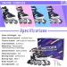 Nattork Kids Inline Skates with Light Up Wheels | Adjustable Outdoor Roller Skates for Boys and Girls | Safe & Durable Blades | Purple Pink Black Blue Black | Large-Youth (5-8 US) - Buy Online on GoSupps.com