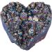 Buy Nupuyai Titanium Coated Bergkristall Druse Quartz Geode - Irregular Purple Heart Crystal Cluster for Reiki & Feng Shui Decoration - Buy Online on GoSupps.com