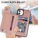 Bizzib for iPhone 12/12 Pro Case Leather Wallet with Card Holder Flip Cover Kickstand Card Slots Double Magnetic Clasp Shockproof Heavy Duty Protective Case for iPhone 12/12 Pro-Butterfly Rose Gold - Buy Online on GoSupps.com