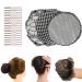 Hair network bun mesh hair networks with an elastic edge for bun reusable with 20 pieces of golden hairpins invisible bun network for women 3 pieces