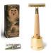 ANYMALE Safety razor with maple wood handle - Set with stand and 5 ASTRA blades - Plastic-free ladies razor