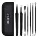 Blackhead Remover Tool JOLIFILE 7Pcs Pimple Popper Tool Kit  Acne Extractor Tools with Tweezers Removal Whitehead Comedone Tool Set for Facial Nose Care-Black 7pcs-black upgrade