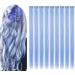 MQY COLOR 9PCs 21''arbhady hair accessories Perographed parts clip in colored hair extensions for girls highlights synthetic long straight colorful hair parts for children women (haze blue) light blue