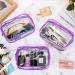 12-Piece Clear PVC Zippered Cosmetics Bag Set - Waterproof Toiletry Carry Pouch for Makeup - Purple Medium - Buy Online on GoSupps.com