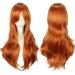 colorful panda 28 Inch/70cm Women Side Bangs Long Curly Full Hair Wig for Women Girls Anime Cosplay Halloween Costume Party (Ginger) Orange
