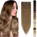 SEGO clip in extensions real hair hair extension hair part 8 bricks light heat-resistant smooth light brown#6 16 "(40cm) -65g 40 cm light brown