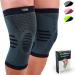 FEEL RECOVERY 2 pieces Kniebandage for men & women - compression knee supports sports for knee pain - knee scale for arthrosis & meniscus - breathable & non -slip (L black) L black