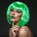 PLULON Dark Green Bob Wig and Sunglass Set Neon Short Bob Wig Sunglass Pack Costume Colorful Cosplay Wig Hairpieces for Bachelorette Neon Party Favors Halloween Decorations Dark Green Short - Buy Online on GoSupps.com