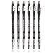 Ruby Kisses GoBrow Eyebrow Pencil  Sharpenable  Longwear  Long Lasting Eyebrow Wooden Pencil for Natural-Looking Brows 6 PACK (Black Brown) 6 Count (Pack of 1) Black Brown