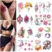 Roarhowl Extra Large Temporary Tattoo for Women Girls Sexy tattoo Flower Waterproof Fake Tattoos fake Tattoo 1