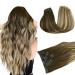 Doores seamless clip in extensions real hair walnut brown to Ash brown and bleach blonde 40cm 16 inch 7 pieces 110g remy clip in hair extension real hair extensions Seamless Human hair seamless 40cm-1113 walnut brown to ash brown and bleach blondeSeamless
