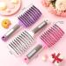 Curved Vented Boar Bristle Hair Brushes - Fast Drying & Detangling - 3 Pack (White/Pink/Purple) - Buy Online on GoSupps.com