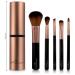 Buy Luvia Travel Brush Set - 5 Vegan Makeup Brushes with Storage | Espresso Brown & Cappuccino | Perfect for International Shipping - Buy Online on GoSupps.com