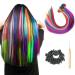 OTO BELLA 90-100Pcs Rainbow Hair Extensions 21Inch I Tip Colored Hair Extensions Kit Colored Hairpieces for Women Kids Gift Cosplay Dress Up Party Highlights(10 Colors Contains Hair Extension Tools)
