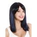 Wig Me Up VK-5 1BHF22 - Women's Long Ponytail Wig with Black-Blue Highlights | Shoulder Length Synthetic Hair - Buy Online on GoSupps.com