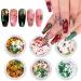 Kalolary 6 boxes Christmas nail sequins glitter glitter for face body glitter shiny mixed thin 3D nail art sticker DIY decoration (Christmas a)