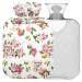 Naanle hot water bottle with lid tea roses flowers Transparent hot water bottle heat bottle for back pain relief handfoot warmer neck hot and cold therapy 2l