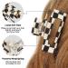 Checkered Hair Claw Clips Set - Non Slip Large Rectangular Barrettes for Women & Girls - 80's Hair Accessories (Black/White) - Buy Online on GoSupps.com