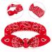 2 Pieces Red Head Scarf for Women - Retro 1940s Bandana Headband - Vintage Rabbit Ear Hairband - Boho Bow Pattern - Girls Hair Accessories - Buy Online on GoSupps.com