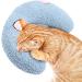 Jognee pillows for cats |Soft fluffy pet soothing toys |Cats mint pillows catnint plush toys |U-shaped pillows to sleep rest play (blue)