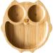 Eco Rascals Owl Shaped Bamboo Baby Toddler Plate | Suction Feeding Plate with Three Sections | Detachable Suction Base | Green/Grey - Buy Online on GoSupps.com