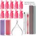 Nail Polish Remover Tool Kit, Triangle Cuticle Peeler Scraper, Cuticle Pusher, Cuticle Nipper, Cuticle Clippers, Nail Polish Remover Clips, Double Sided Nail Buffer Files, Buffer Block Grits