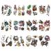 43 Large Temporary Tattoo Cute Anime Color Fake Tattoo Waterproof Removable Sticker Female and Male Children Fake Tattoo 12 Sheets | Roarhowl