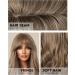 WOKESTAR Long Light Brown Synthetic Hair Wig with Curtain Fringe for Women - Buy Online on GoSupps.com