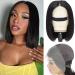 Bob Wig Human Hair 13x4 Lace Front Wigs 12 inch Glueless Wigs Human Hair Pre Plucked with Baby Hair 150% Density Straight Human Hair Wig HD Transparent Lace Front Short Bob Wigs for Black Women 12 Inch Natural Color