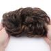 Silk-Co Hair Part with Rubber Band | Wavy Soft Dutt Hair Extensions - 45g Medium Brown & Dark Blonde Messy Bun Updos - Buy Online on GoSupps.com
