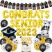 High School Graduation Decorations 2023 Senior School Graduate Party Decorations with Senior 2023 Cake Topper 1st - 12th Grade Photo Banner for Class of 2023 Graduation Decor