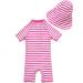 Bonverano Baby Girls Sunsuit UPF 50+ Swimsuit Set with Sun Hat - Stripe, One Size - Buy Online on GoSupps.com