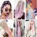 LDMY Pre-Stretched Braiding Hair Extensions - 8PCS 26inch Ombre Purple Rosa Synthetic Kanecalon - Lightweight 90g for Stunning Braids - Buy Online on GoSupps.com