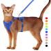 Supet cat dishes and leash set of swinging kitten kitten. Cat vested harness with reflex stripes universal cat leash and dishes for cats/puppies m (breast circumference: 44.5-49.5 cm) blue