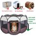 Ztinng Portable Pet Playpen with Shade Cover & Pee Pads | Indoor/Outdoor Foldable Design | Includes Carrying Case | Brown L(45x45x24) - Buy Online on GoSupps.com