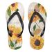 Mnsruu yellow sunflower butterfly art flop flops flop flops sandals at home hotel spa bedroom travel xs for men women