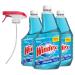 Windex Refill Original Blue Glass and Window Cleaner Bottles + 1 Reusable Spray Trigger Surface Cleaning Spray Original Blue Scent 32 Fl Oz (Pack of 3)