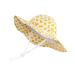 LANGZHEN Beach Sun Protection Hat for Baby Girls Adjustable Toddler Kids Hat Wide Brim Summer Play Hat with Chin Strap Duckling-yellow 2-4 Years