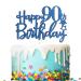 Tenhaisi Gilttery Navy Blue Happy 90th Birthday Cake Topper 90 Cake Topper for Women or Men Cheers and Beers 90 Years Loved Party Sign 90 Fabulous Birthday Party Supplies
